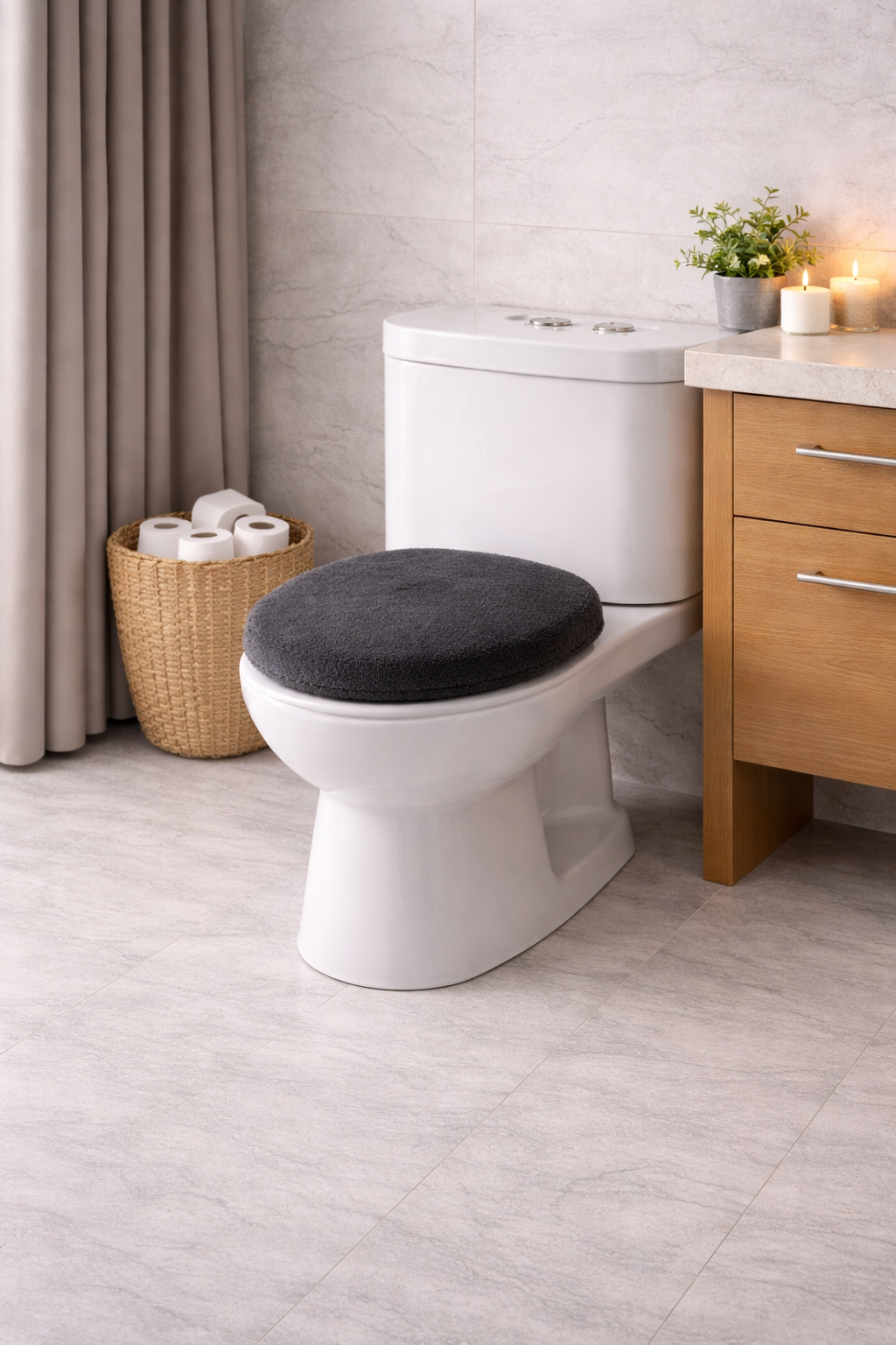 Luroon LidFit — Premium Memory Foam Toilet Lid Cover